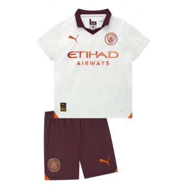 Manchester City Koszulka Wyjazdowych Dziecięca 2023-24 Krótki Rękaw (+ Krótkie spodenki)